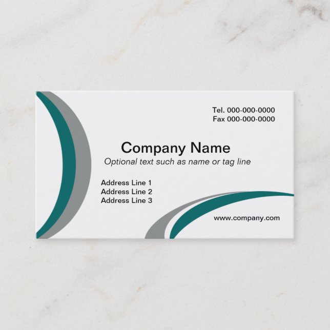 Half Circle Simple White Business Card (Front)