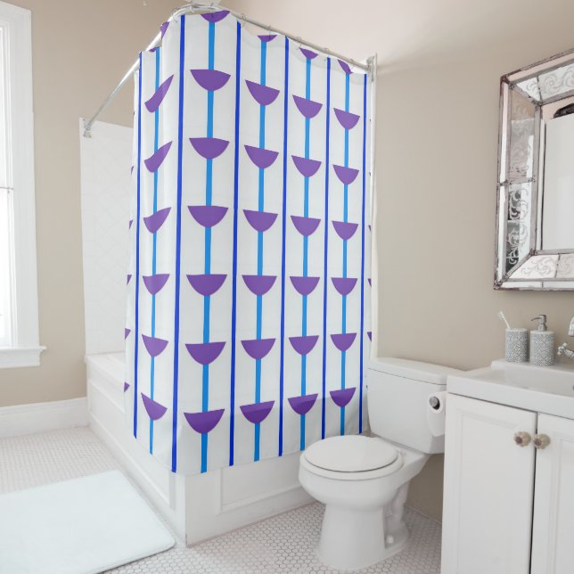 Half circles and stripes shower curtain (In Situ)