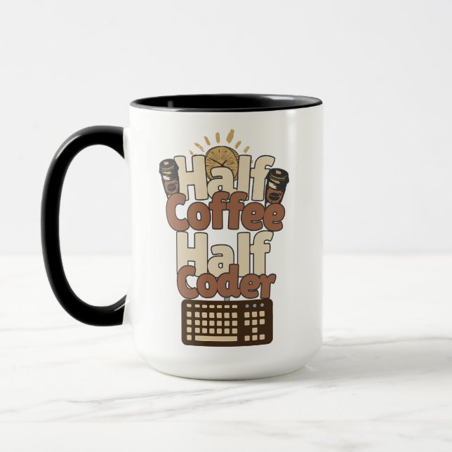 Half Coffee, Half Coder Mug (Left)