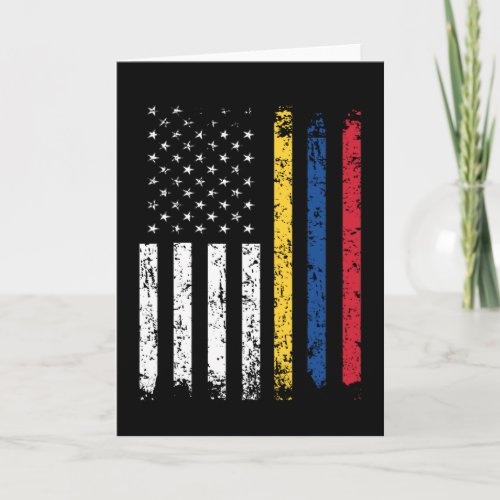 Half Colombian Half American Flag Colombia USA Card