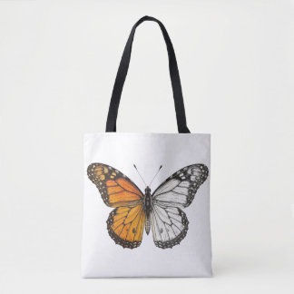Half-Color Monarch Butterfly Art Tote Bag