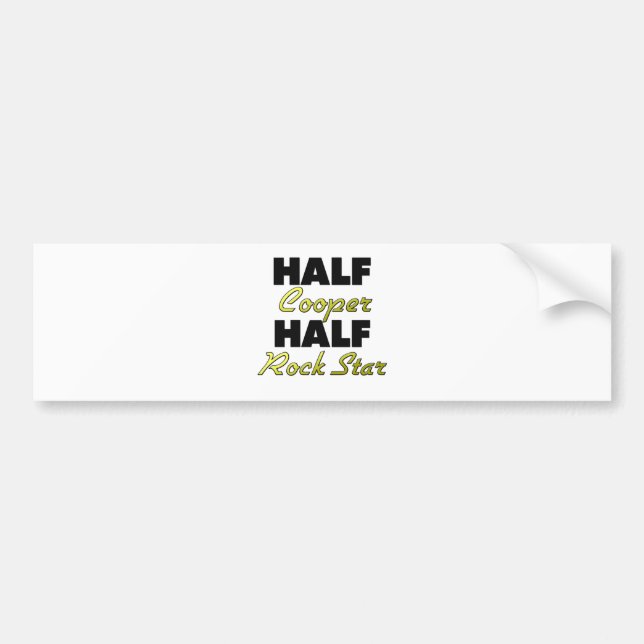 Half Cooper Half Rock Star Bumper Sticker (Front)