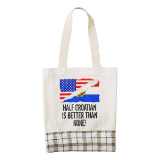 Half Croatian Is Better Than None Zazzle HEART Tote Bag