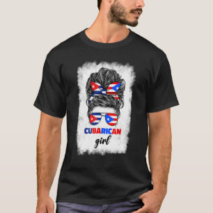 Half Cuban And Puerto Rican Rico Cuba Flag Cubaric T-Shirt