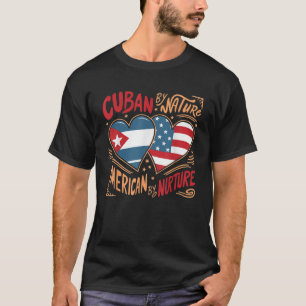 Half Cuban Half American USA Flag Cuba America T-Shirt