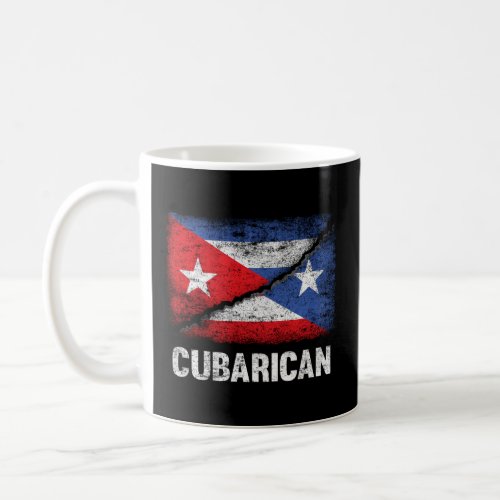 Half Cuban Half Puerto Rican Flag Cubarican  Coffee Mug