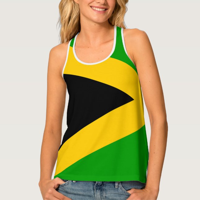 Half-Cut Jamaica Flag Tank Top (Front)