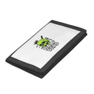 Half Dead Skull Halloween Vintage Engraving Shirt Trifold Wallet