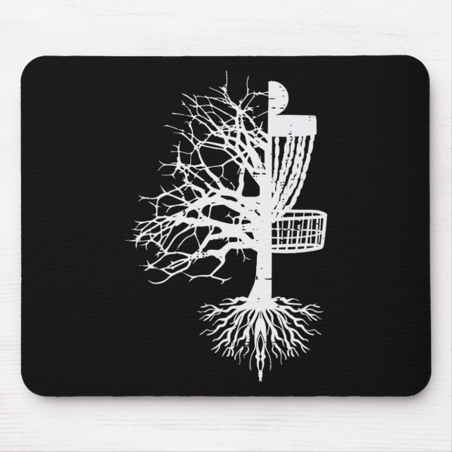 Half Disc Golf Sket Tree Funny Frisbee Frolf Men W Mouse Pad (Front)