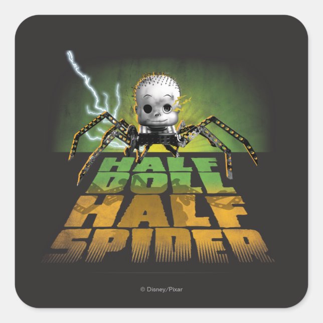 Half Doll Half Spider Square Sticker (Front)