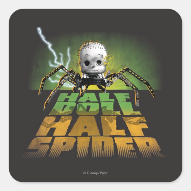 Half Doll Half Spider Square Sticker (Front)