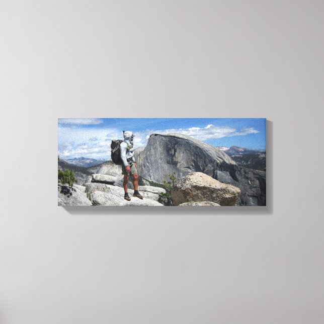 Half Dome and Hiker from North Dome - Yosemite Canvas Print (Front)