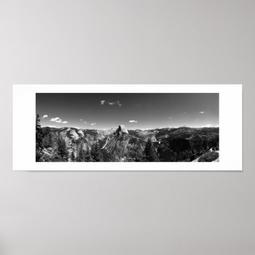 Half Dome from Glacier Point Black and White Photo Poster