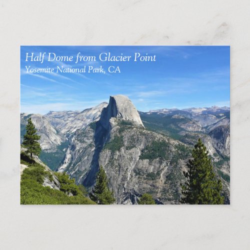 Half Dome from Glacier Point Yosemite CA Postcar Postcard