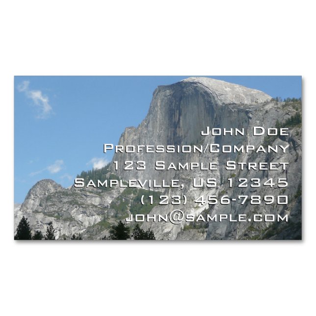 Half Dome from the Side in Yosemite National Park Business Card Magnet (Front)