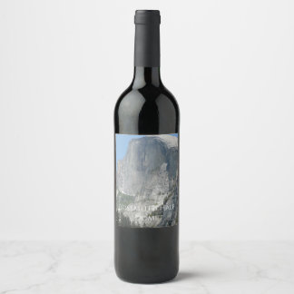 Half Dome from the Side in Yosemite National Park Wine Label