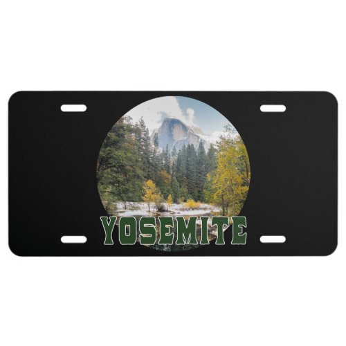 Half Dome in Autumn with Yosemite License Plate