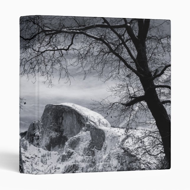 Half Dome in Winter | Yosemite Valley 3 Ring Binder (Front/Spine)