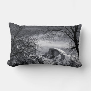 Half Dome in Winter Yosemite Valley Lumbar Pillow