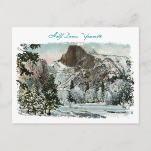 Half Dome Painted Vintage Postcard