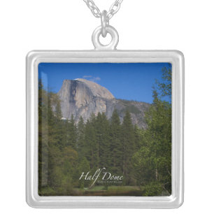 Half Dome Photo Silver Plated Necklace