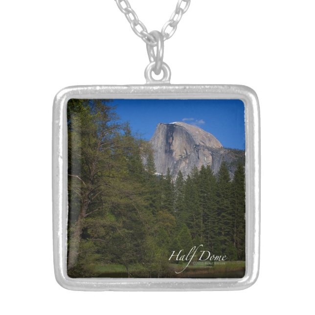 Half Dome Silver Plated Necklace (Front)