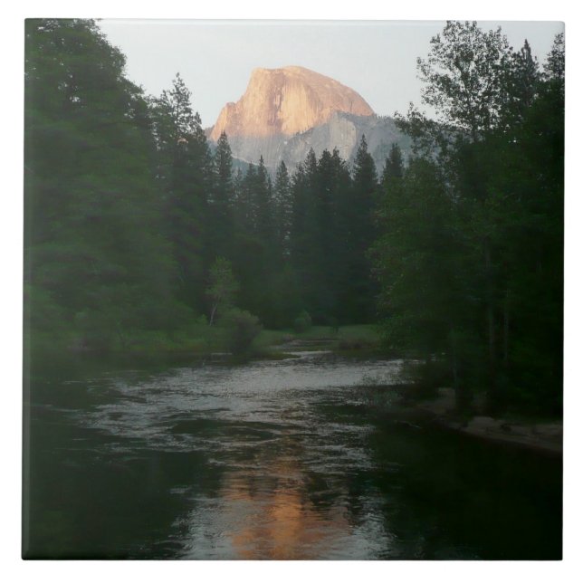 Half Dome Sunset in Yosemite National Park Ceramic Tile (Front)