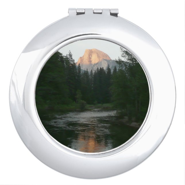 Half Dome Sunset in Yosemite National Park Compact Mirror (Front)