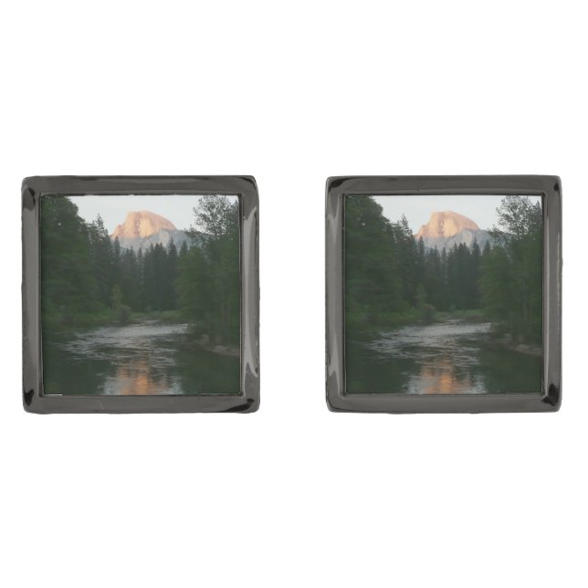 Half Dome Sunset in Yosemite National Park Cufflinks (Front)
