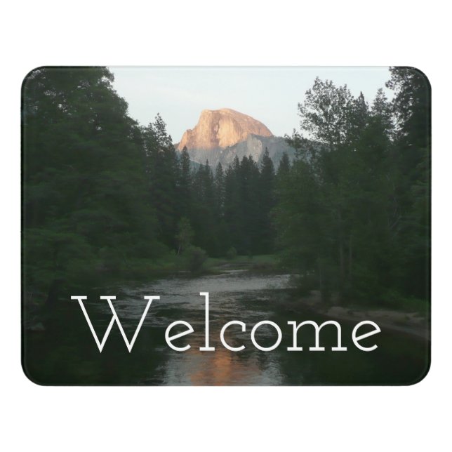 Half Dome Sunset in Yosemite National Park Door Sign (Contemporary Front)