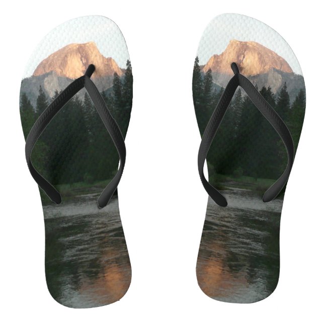 Half Dome Sunset in Yosemite National Park Flip Flops (Footbed)