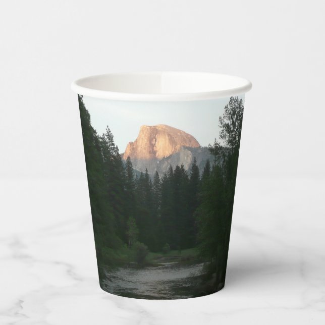 Half Dome Sunset in Yosemite National Park Paper Cups (Left)