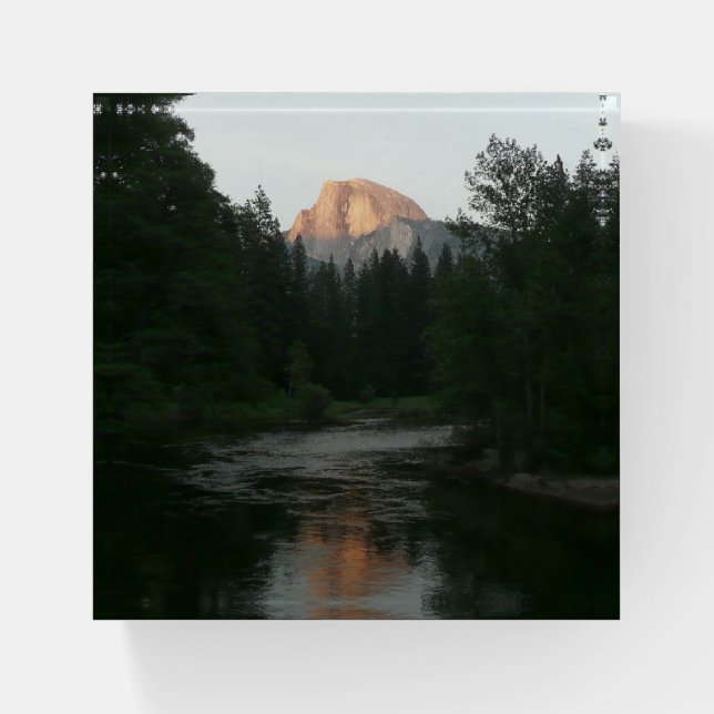 Half Dome Sunset in Yosemite National Park Paperweight (Front)