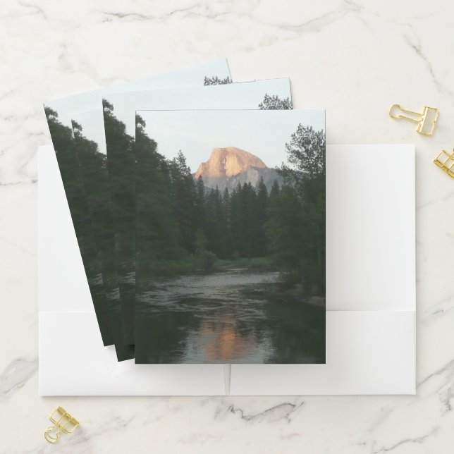 Half Dome Sunset in Yosemite National Park Pocket Folder (In Situ)