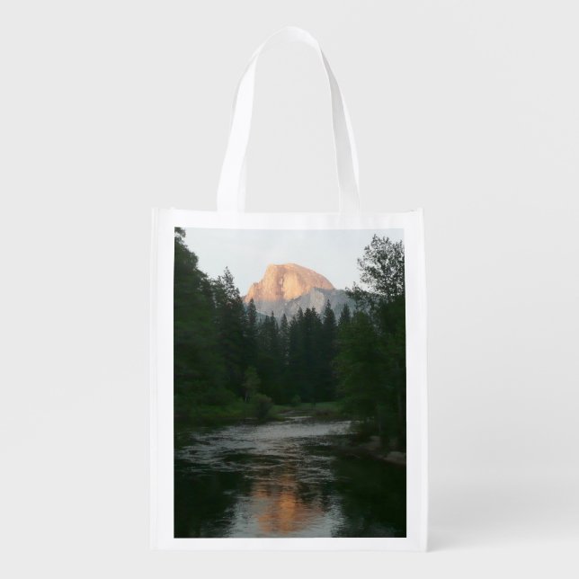Half Dome Sunset in Yosemite National Park Reusable Grocery Bag (Front)