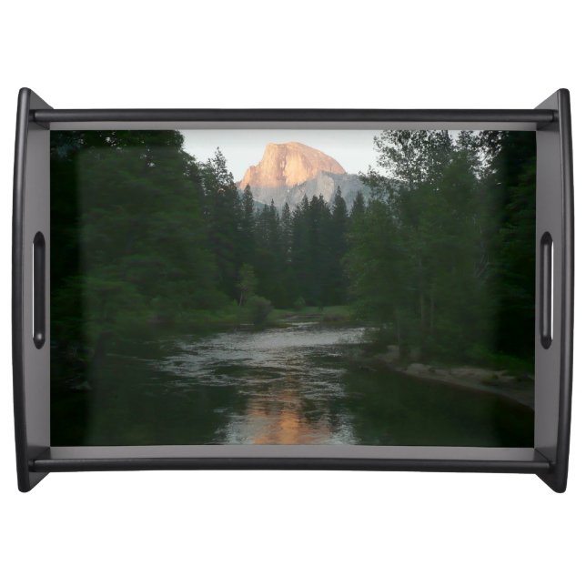 Half Dome Sunset in Yosemite National Park Serving Tray (Front)