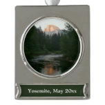 Half Dome Sunset in Yosemite National Park Silver Plated Banner Ornament