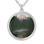 Half Dome Sunset in Yosemite National Park Silver Plated Necklace
