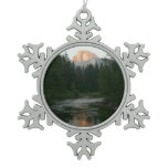Half Dome Sunset in Yosemite National Park Snowflake Pewter Christmas Ornament