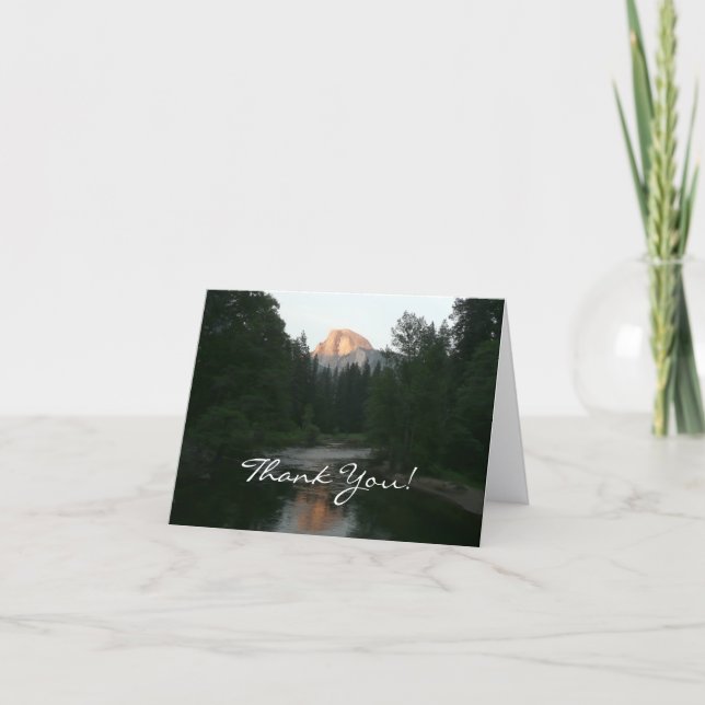 Half Dome Sunset in Yosemite National Park Thank You Card (Front)