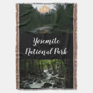 Half Dome Sunset in Yosemite National Park Throw Blanket