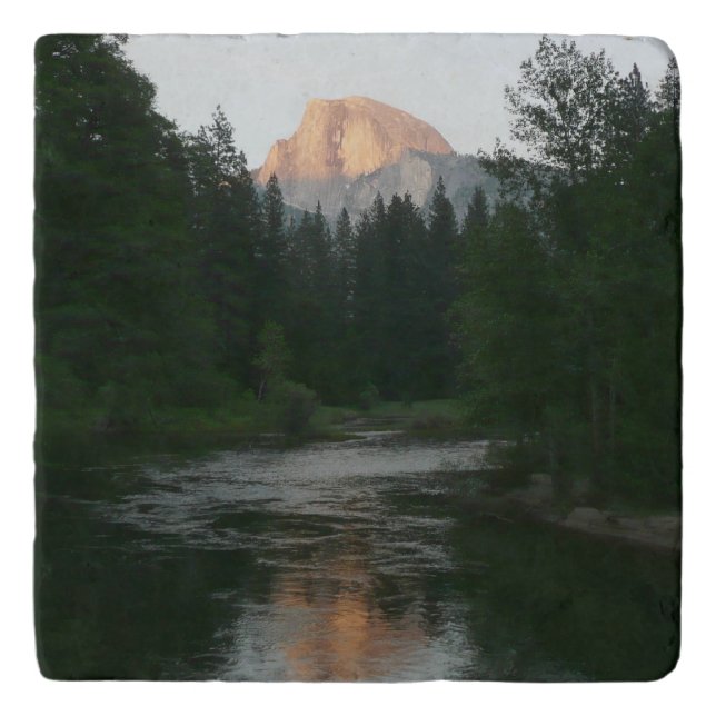 Half Dome Sunset in Yosemite National Park Trivet (Front)
