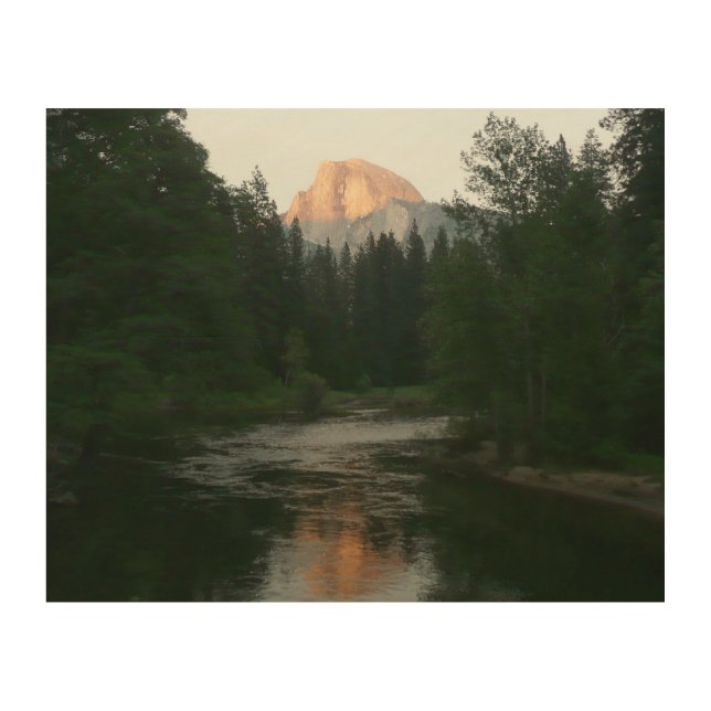 Half Dome Sunset in Yosemite National Park Wood Wall Art (Front)