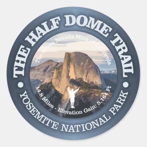 Half Dome Trail Classic Round Sticker
