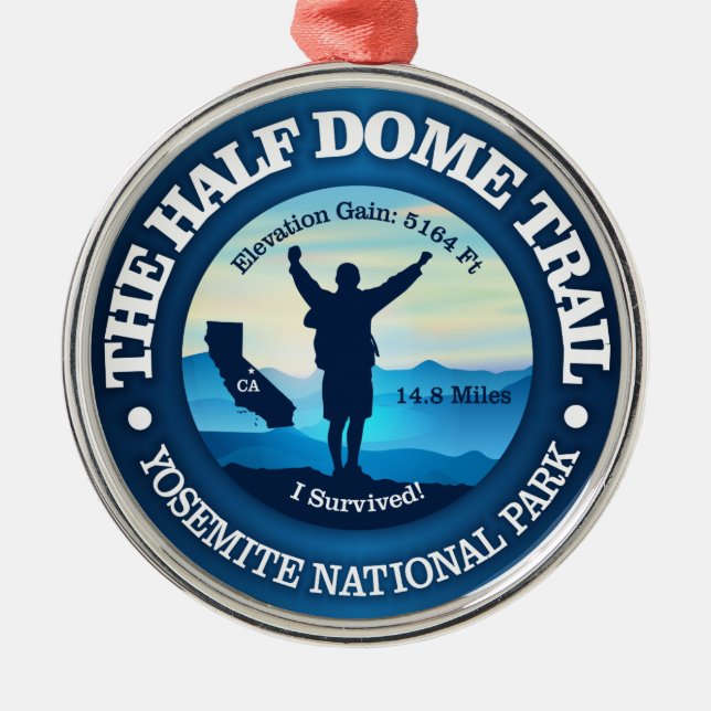 Half Dome Trail (hiking) Metal Ornament (Front)