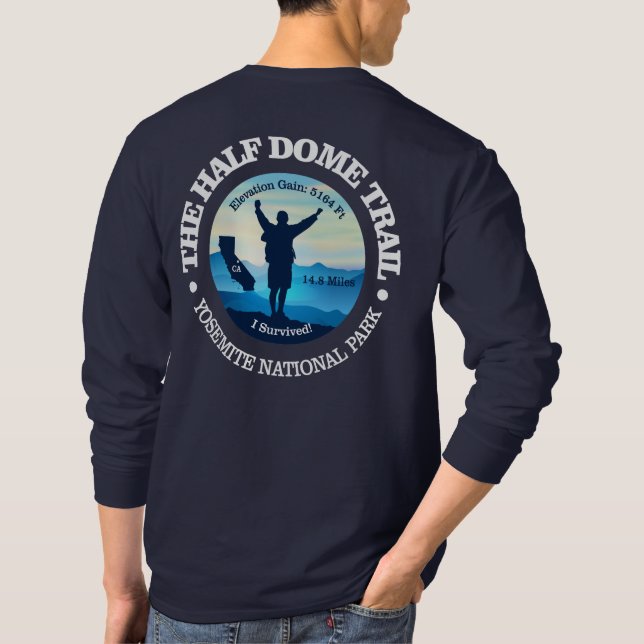 Half Dome Trail (hiking) T-Shirt (Back)