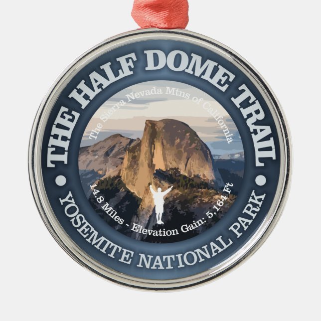 Half Dome Trail Metal Ornament (Front)