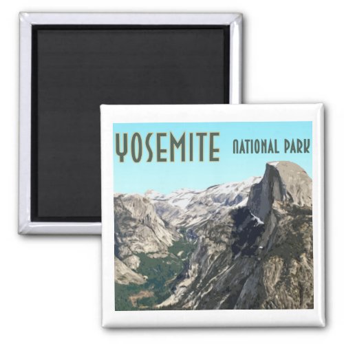 Half Dome Yosemite National Park Vintage Souvenir Magnet