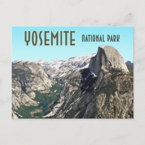 Half Dome Yosemite National Park Vintage Souvenir Postcard