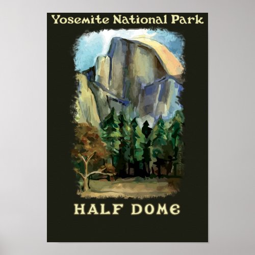 Half Dome Yosemite National Park vintage_style Poster